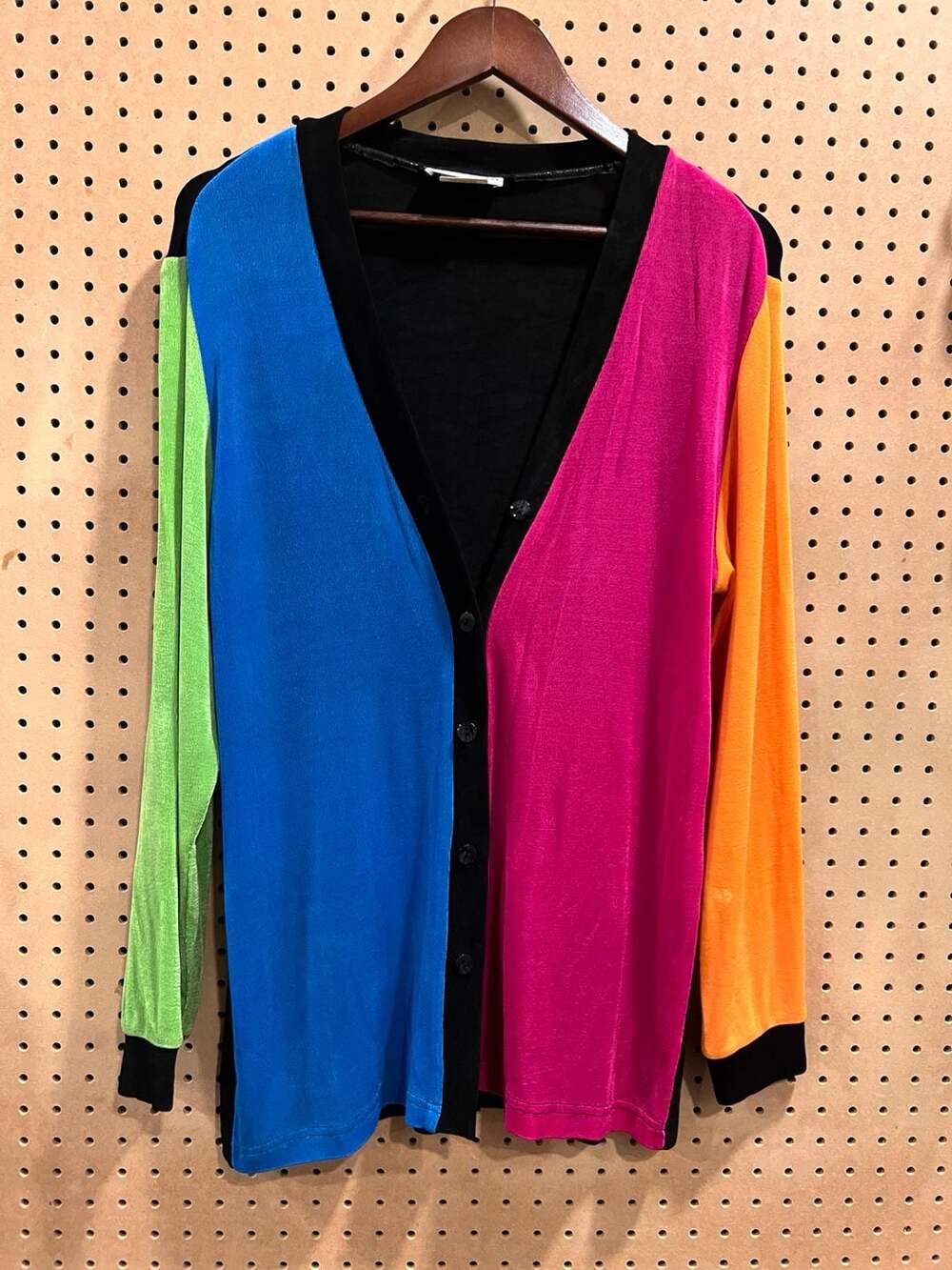 Vintage Softwear by Mark Singer Colorblock Cardigan Size SML